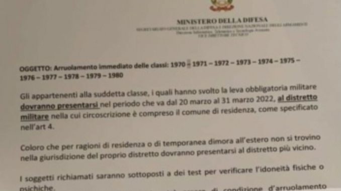 bufala chiamata alle armi comunicazione finta
