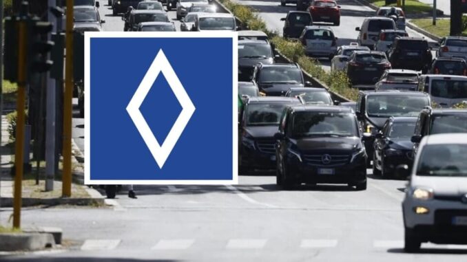 cartello Rombo bianco